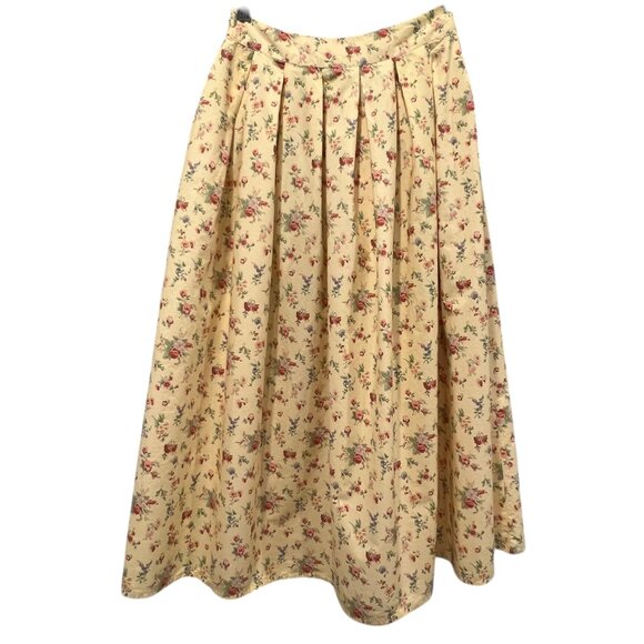 Batsheva Laura Ashley Eres Pleated Floral A-line Midi Skirt - Picture 2 of 7